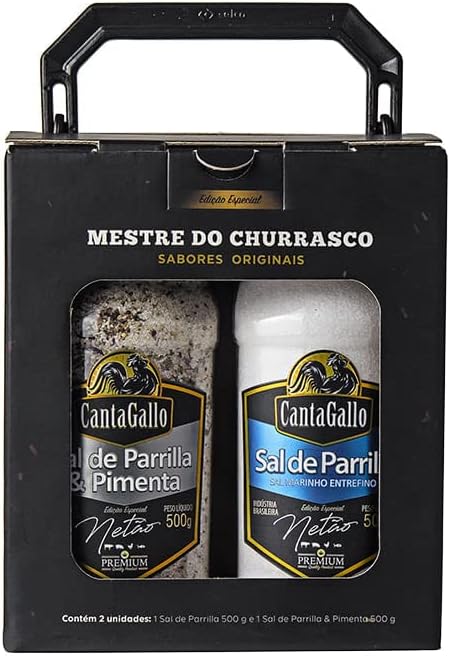 Kit Rock Salt Parrilla & Parrilla w/ pepper | Kit Sal de Parrilha & Sal de Parrilha com Pimenta | 2x500gr