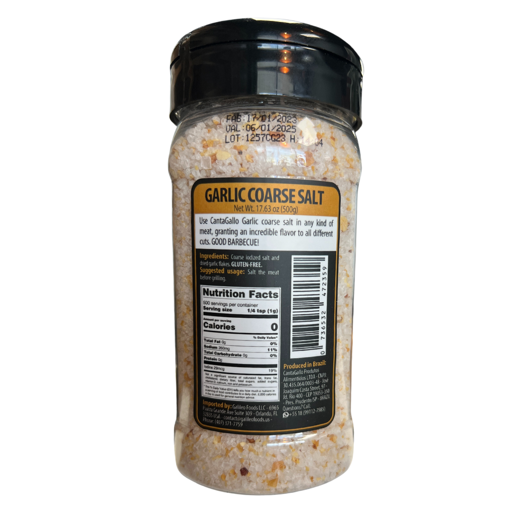 Garlic Rock Salt | Sal Grosso com Alho 500gr | Cantagallo (17.63oz - 500g)