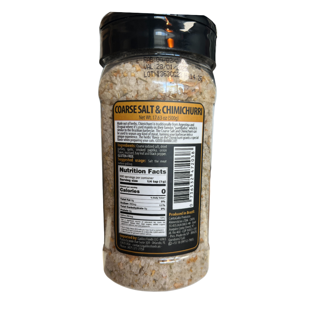 Rock Salt and Chimichurri | Sal Grosso Chimichurri 500gr | Cantagallo (17.63oz - 500g)